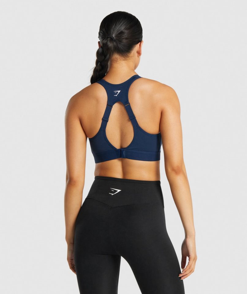 Staniki Sportowe Gymshark Open Back Damskie Granatowe | PL 059KMH